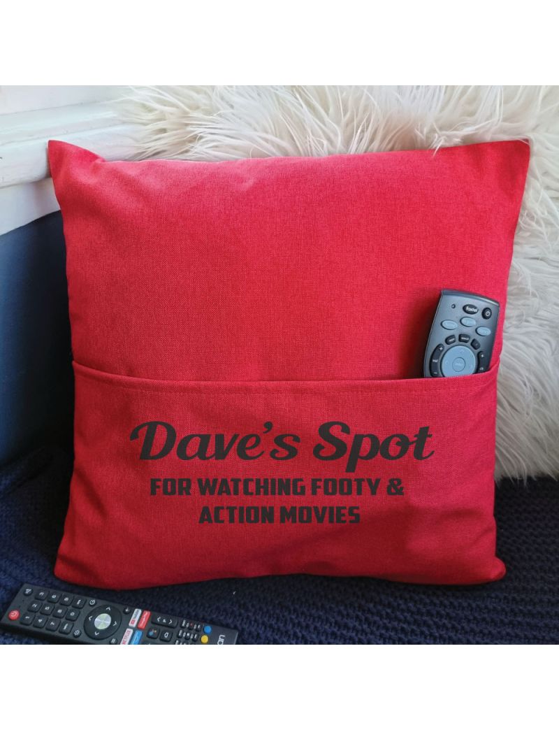 Personalised Pocket Pillow Cover Red
