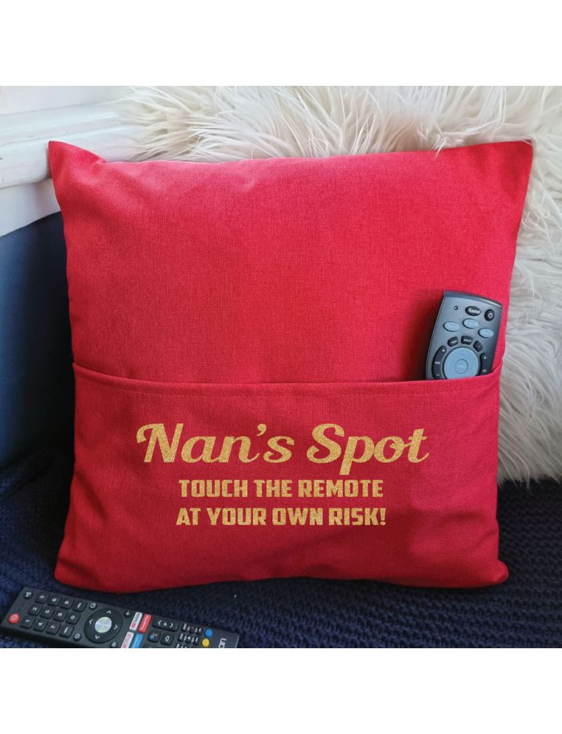Nana Personalised Pocket Pillow Cover Red