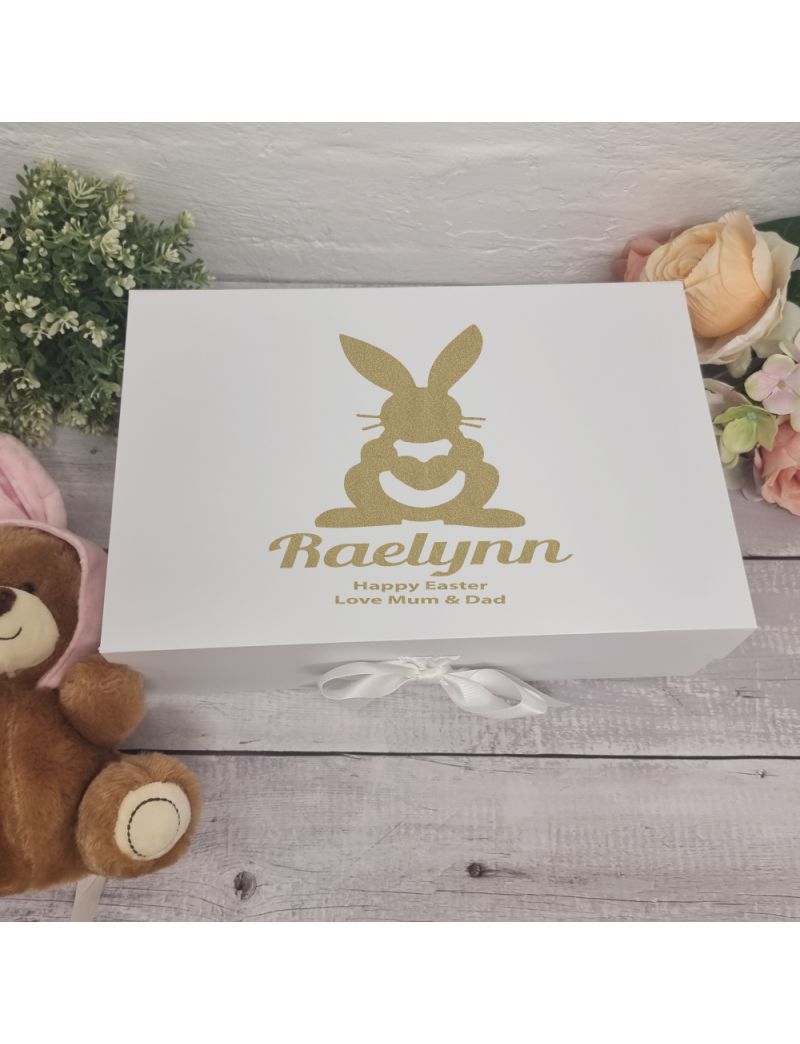 Personalised Easter Box -Heart Bunny