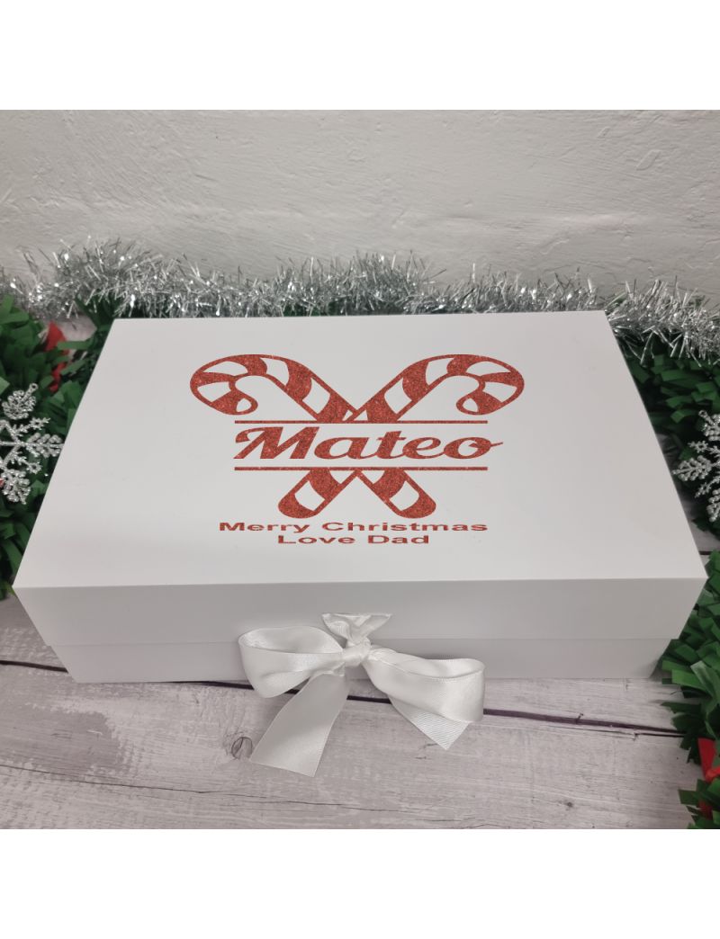 Personalised Christmas Box Candy Cane