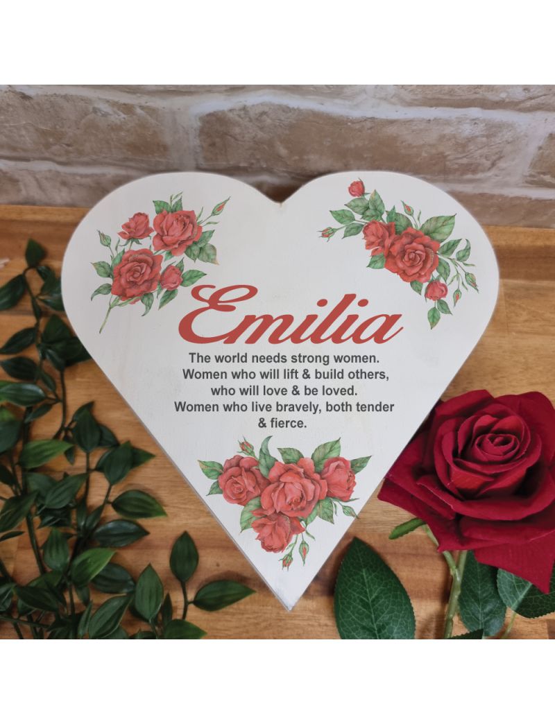 Wooden Birthday Heart Gift Box Red Rose