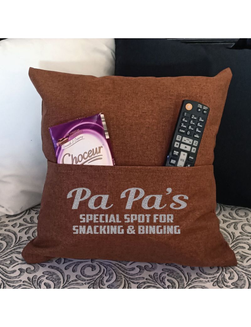 Grandpa Personalised Tan Pocket Pillow Cover