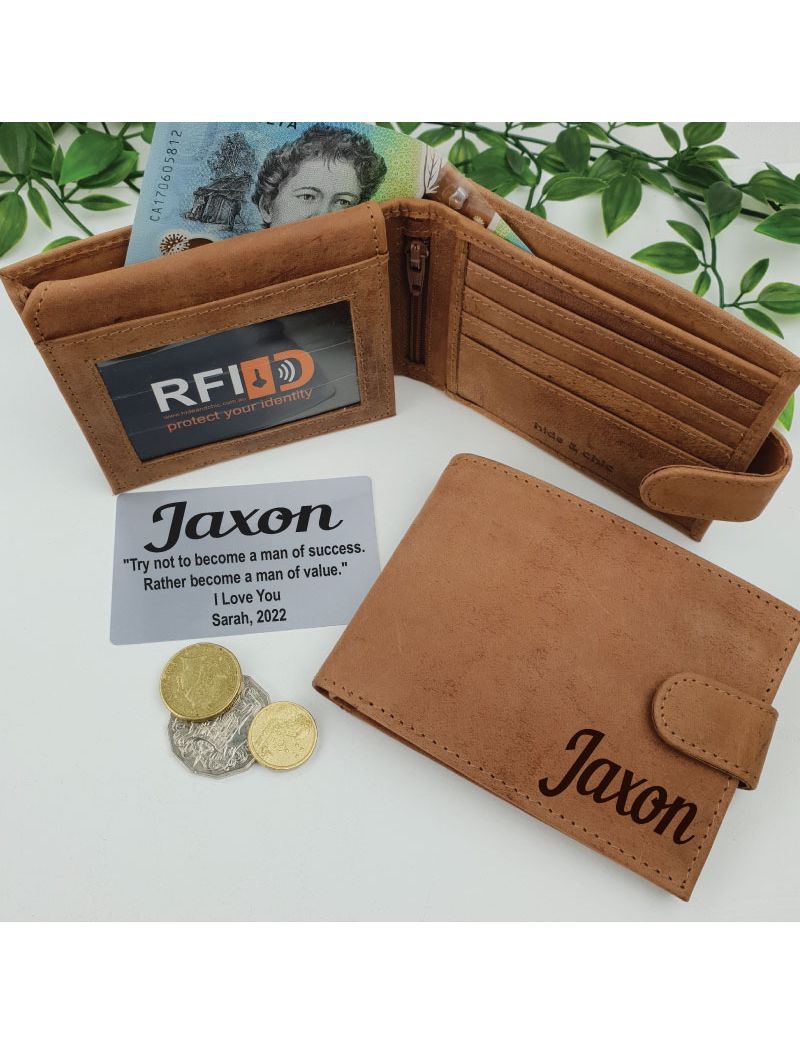 Personalised Cow Hide Mens Leather Wallet