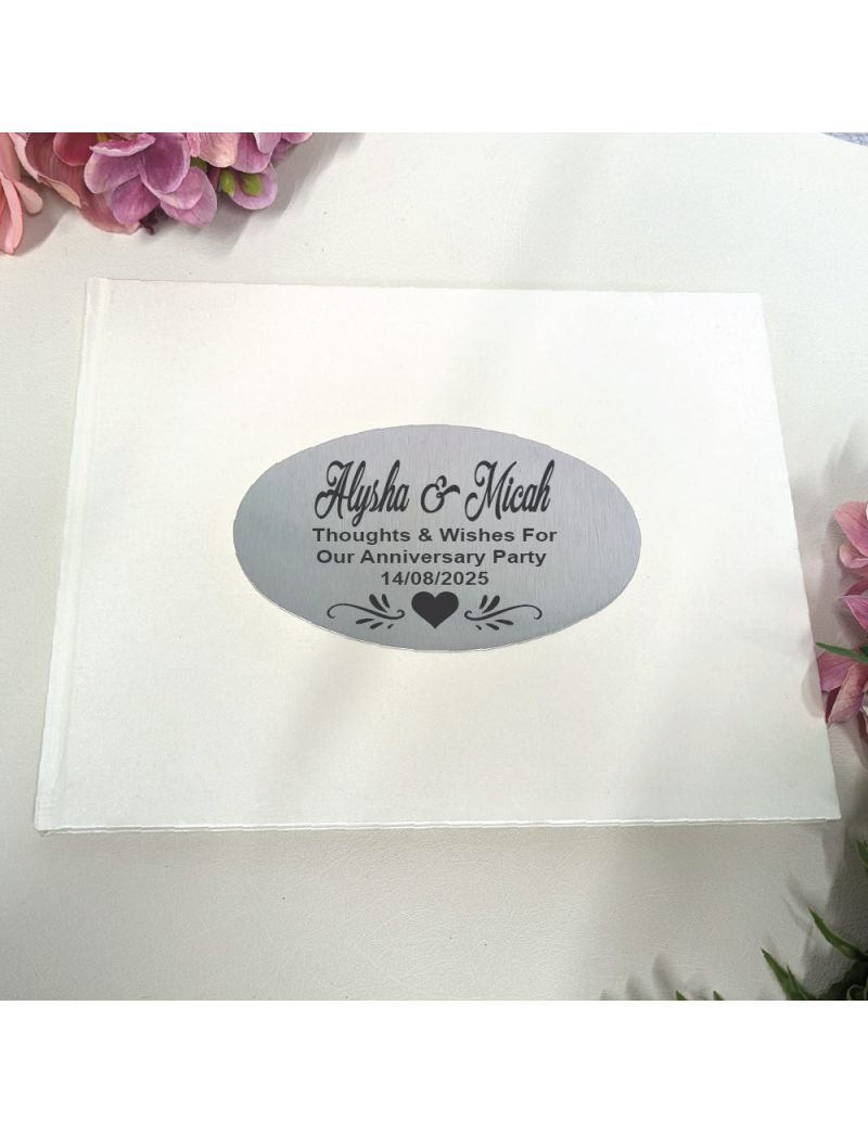 Personalised Anniversary Guest Book A4 Cream