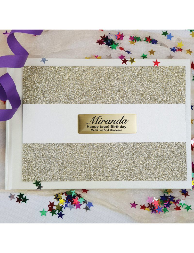 1st Birthday Guest Book Album Gold Glitter