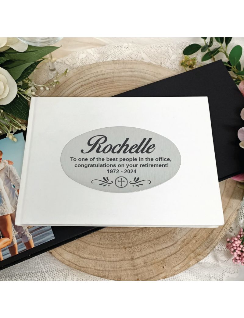 Personalised White Retirement Guest Book