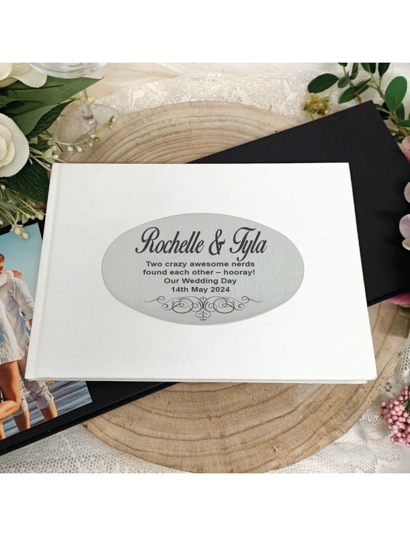 Personalised White Wedding Guest Book