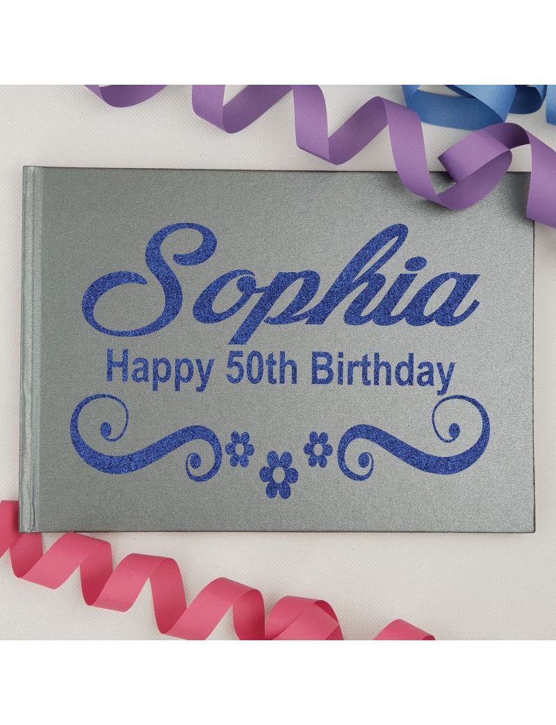 50th Birthday Guest Book Keepsake Album - A5 Black