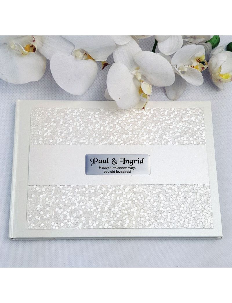 Funeral Guest Book Memory Album- Cream Pebble