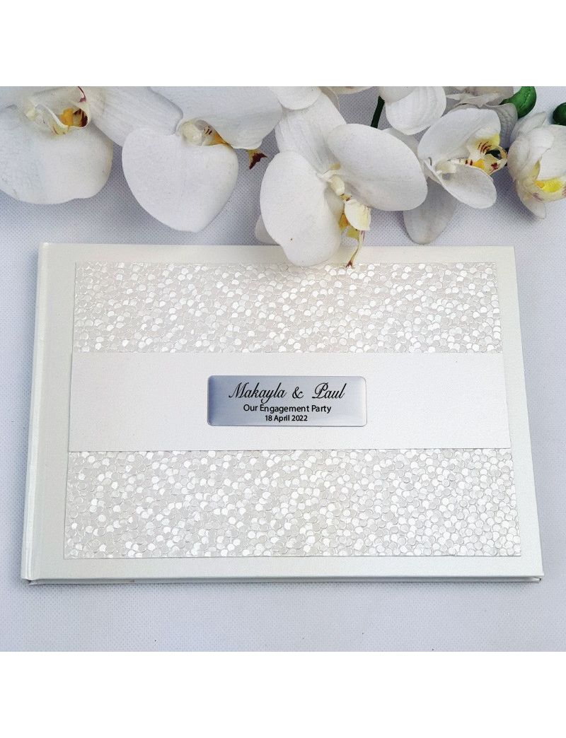 Engagement Guest Book Keepsake Album- Cream Pebble