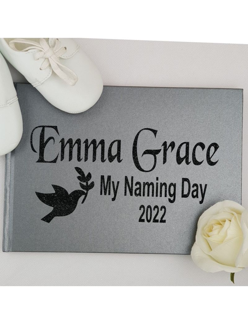 Naming Guest Book Keepsake Album - Black A5