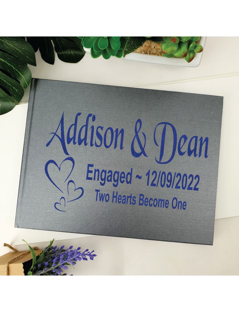 Engagement Guest Book Keepsake Album - Black A5