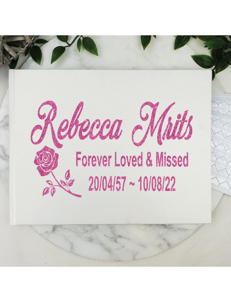 Funeral Guest Book Memorial Album - White A5