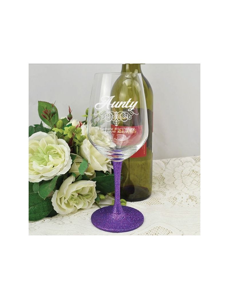 Aunt Engraved Personalised Wine Glass 450ml