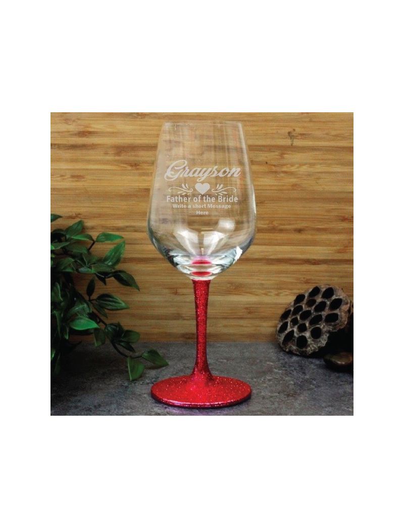 Father Of The Bride Personalised Wine Glass