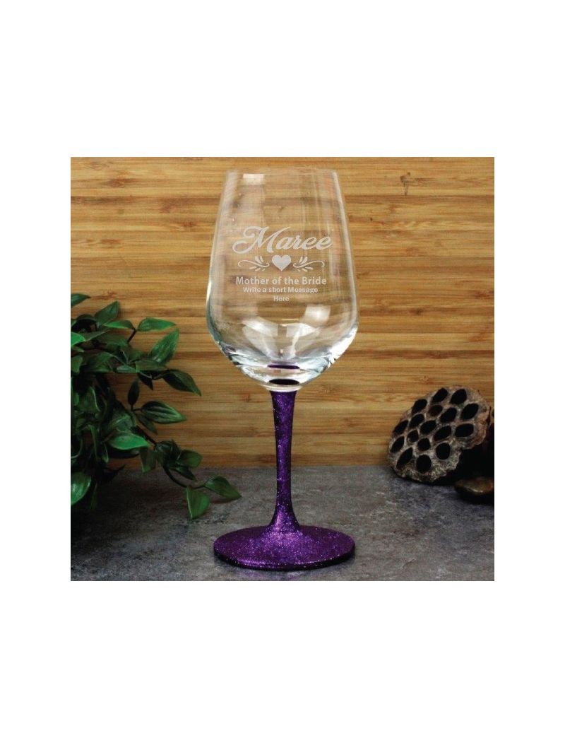 Engraved Personalised Wine Glass 450ml - Mother Of The Bride 