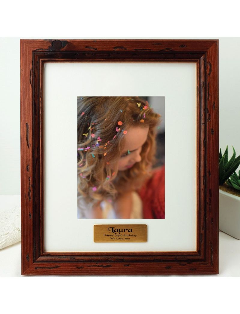 Birthday Photo Frame Mahogany Wood