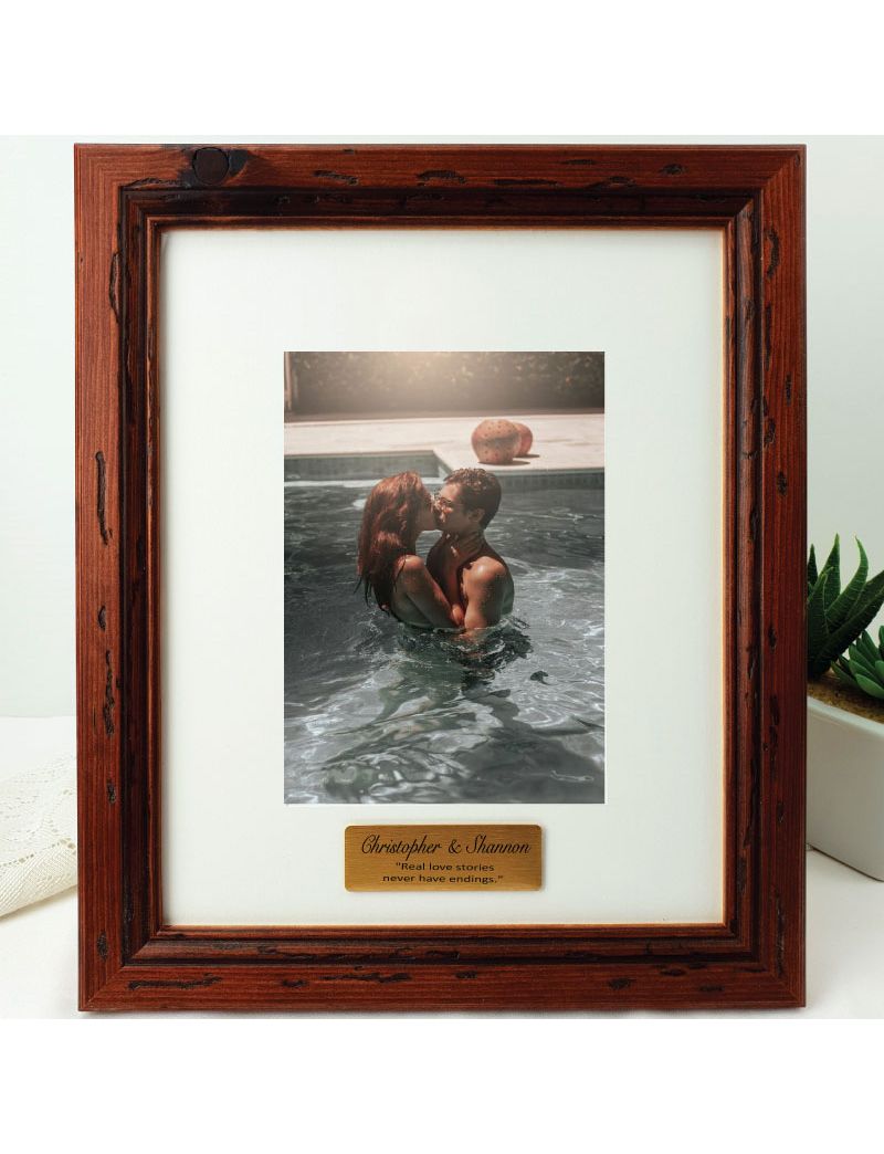 Anniversary Personalised Photo Frame Mahogany Wood