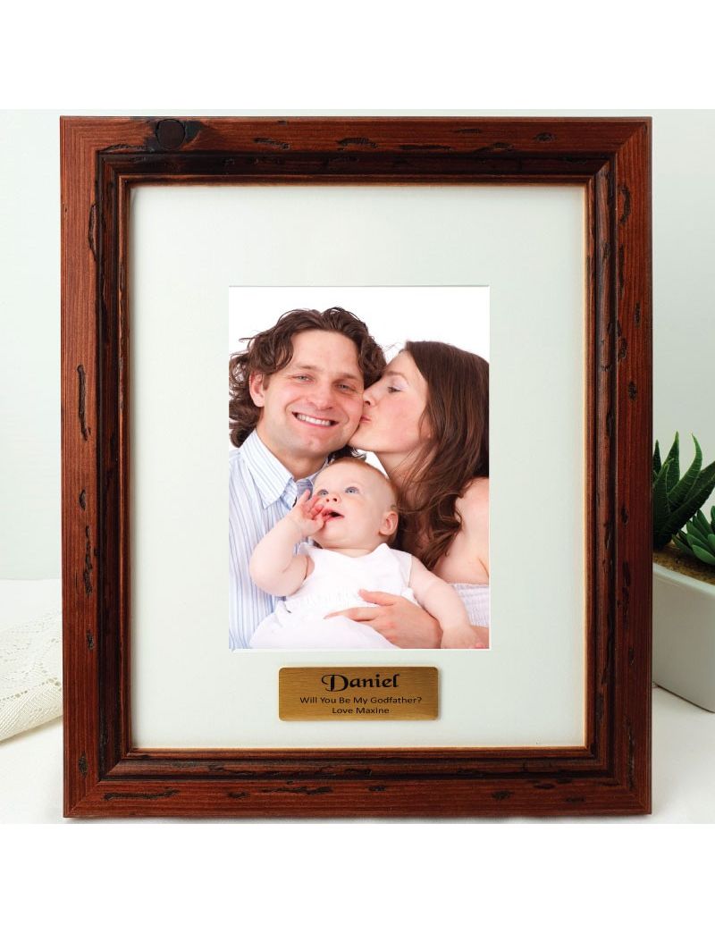 Godfather Personalised Photo Frame Mahogany Wood