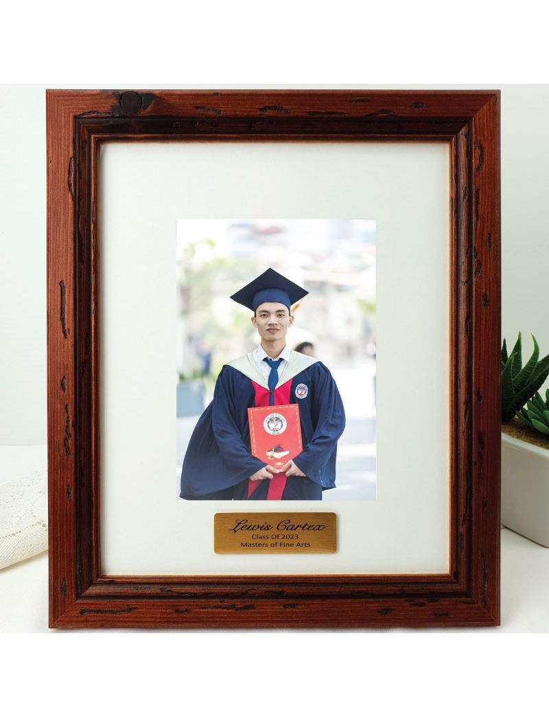 Graduation Personalised Photo Frame Mahogany Wood