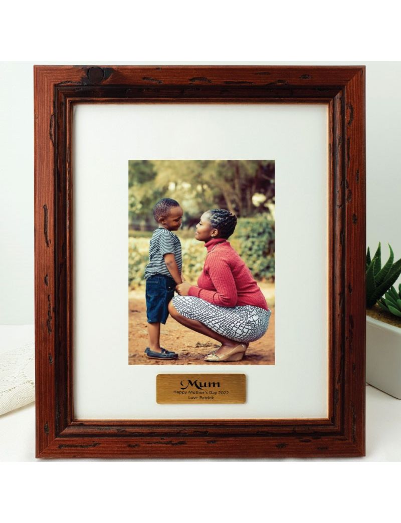 Mum Personalised Photo Frame Mahogany Wood