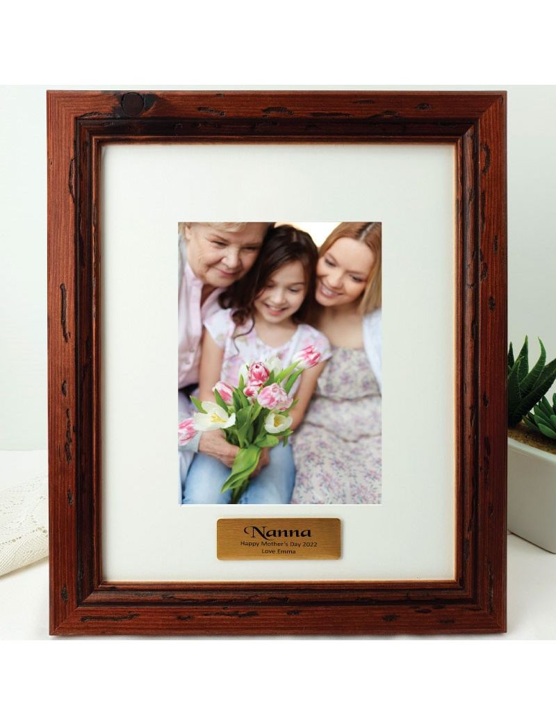 Nan Personalised Photo Frame Mahogany Wood