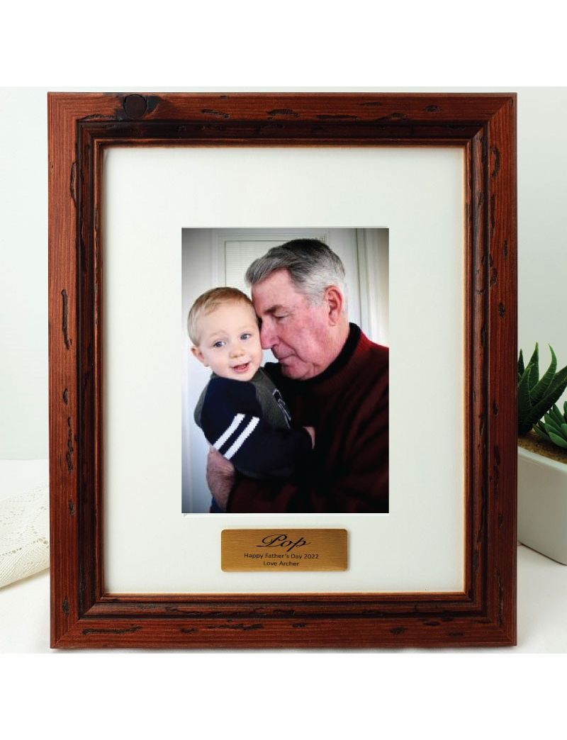 Pop Personalised Photo Frame Mahogany Wood