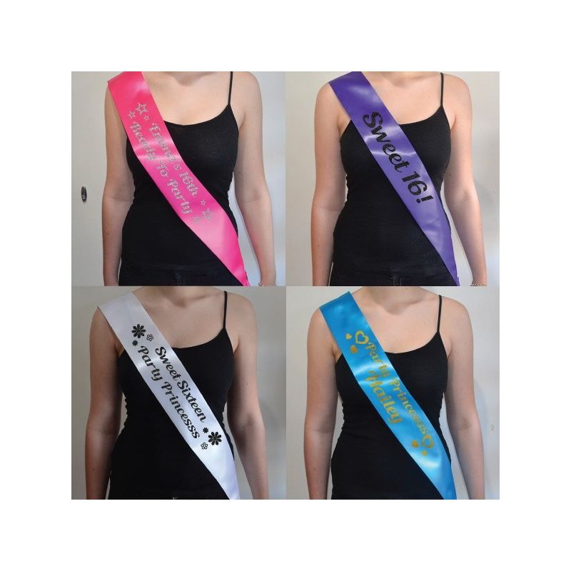 16th Birthday Personalised Custom Sash 10 Colours