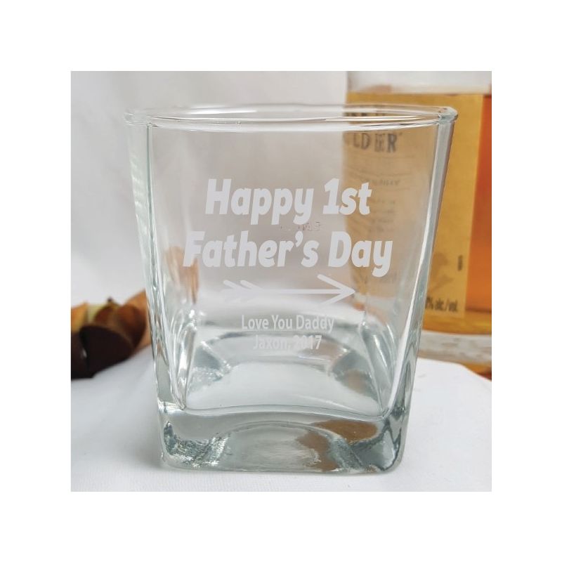 First Fathers Day Engraved Personalised Scotch Spirit Glass