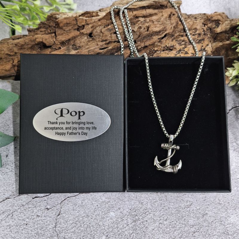 Stainless Steel Anchor Necklace Gift for Pop