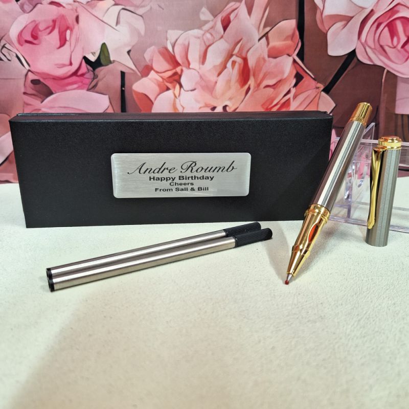 Personalised Birthday Silver Ballpoint Pen Set