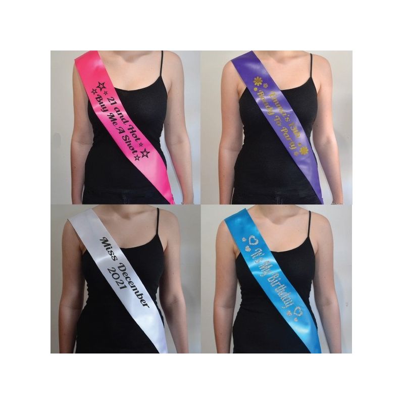 Personalised Glittered Party Sash 