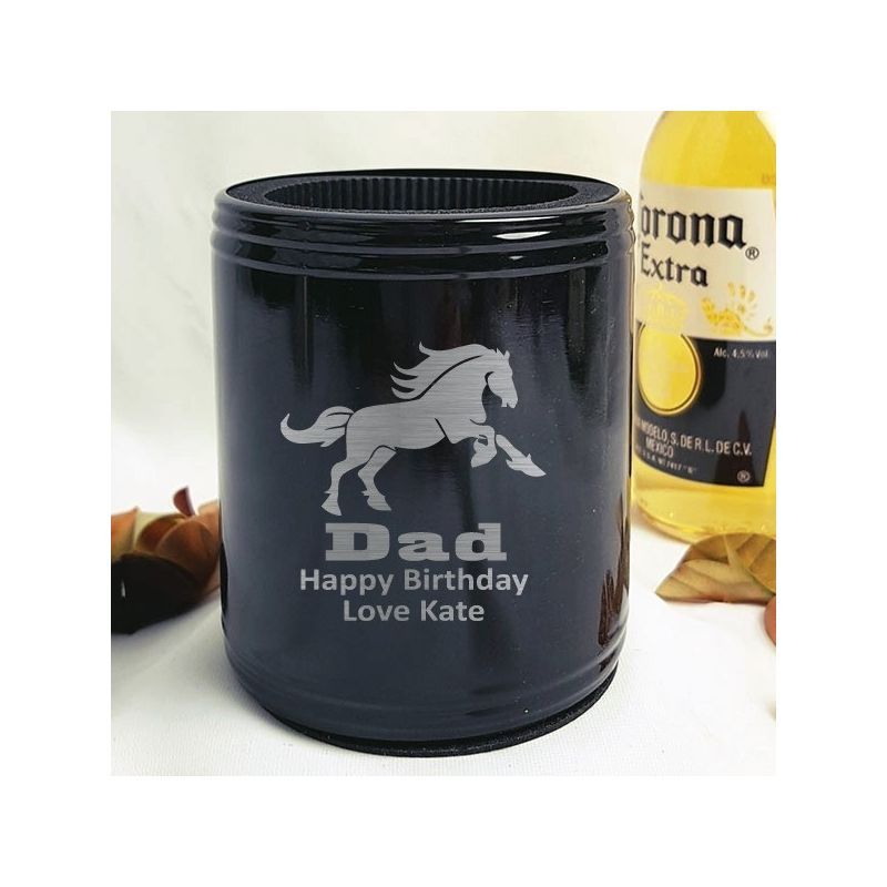 Dad Engraved Black Can Cooler Personalised