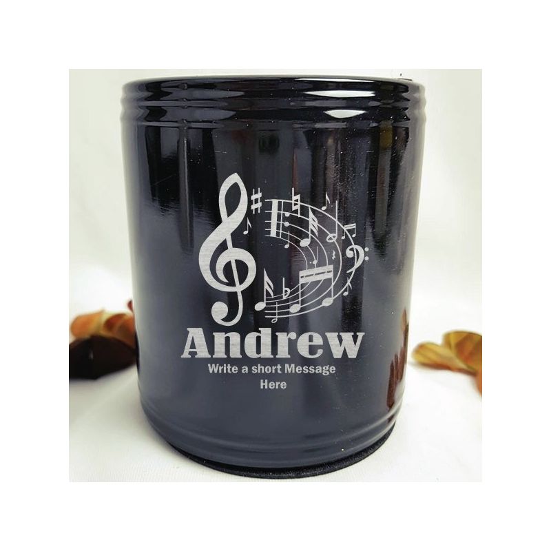 Personalised  Black Can Cooler - Male Gift