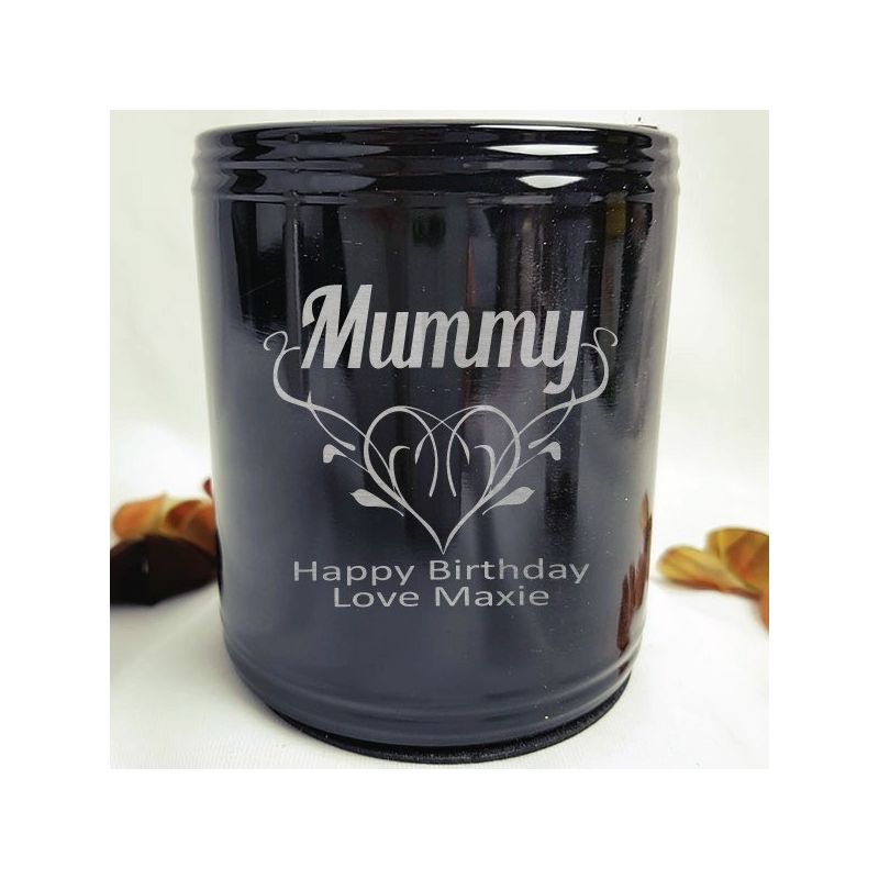 Mum Engraved Black Can Cooler Personalised