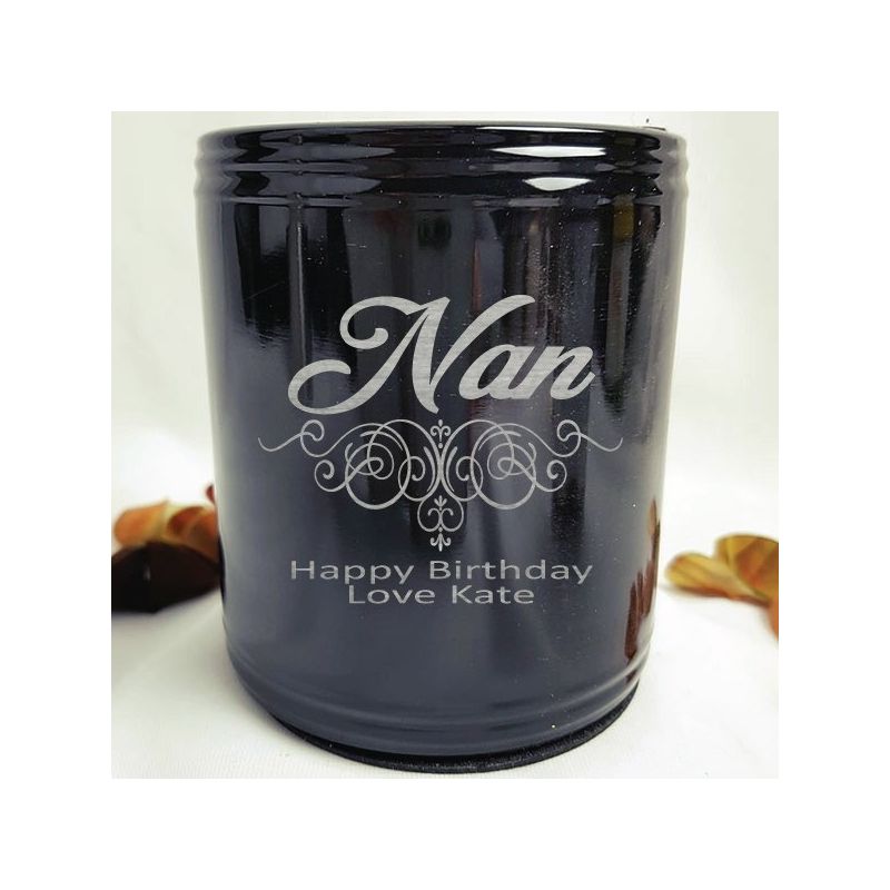 Nanna Engraved Black Can Cooler Personalised
