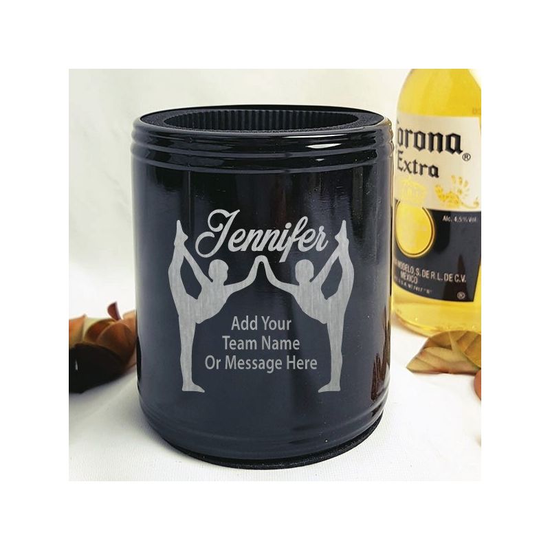 Gymnastic Coach Engraved Black Stubby Can  Cooler Personalised