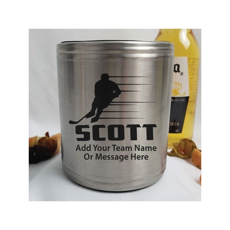 Hockey Coach Engraved Silver Stubby Can Cooler Personalised