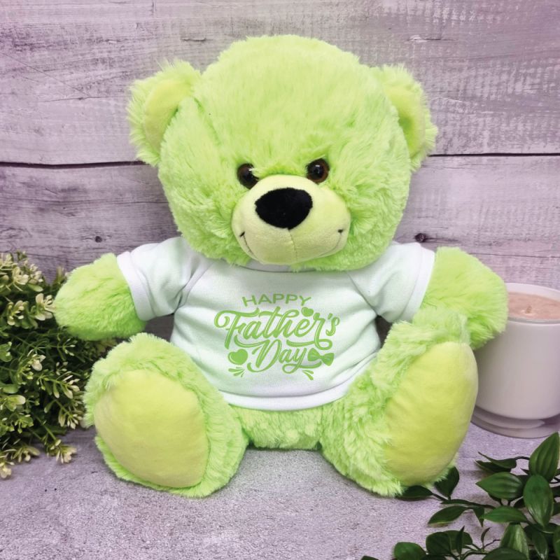Happy Fathers Day Teddy Bear 30cm Plush Lime