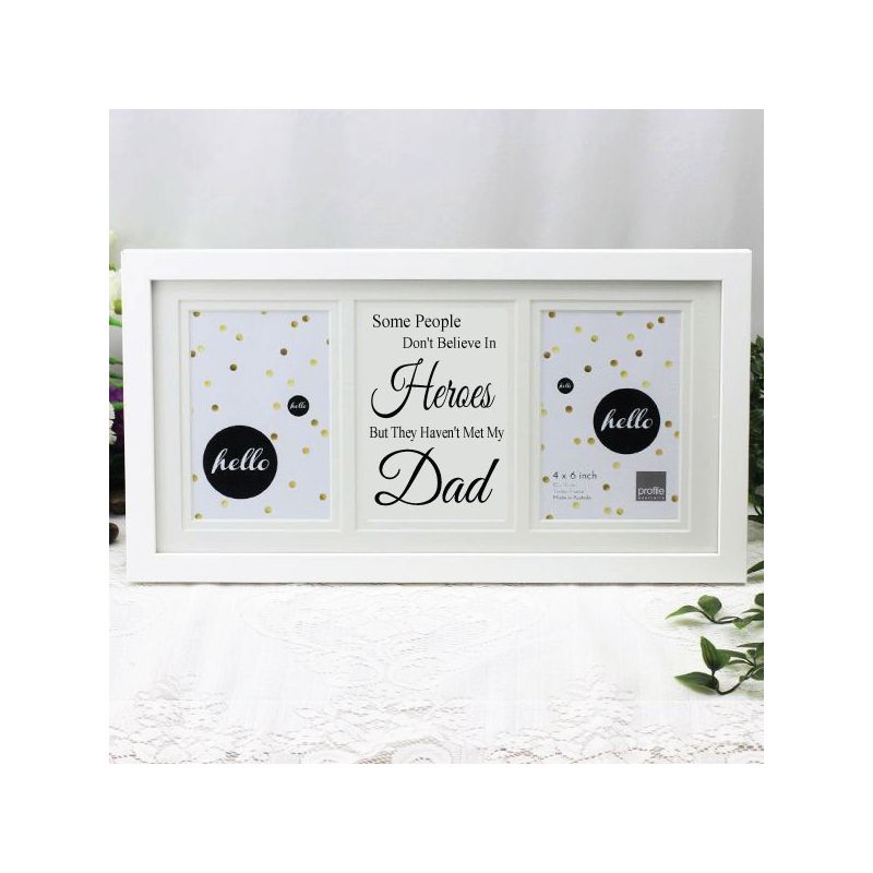 Dad White Gallery Collage Frame My Hero Print