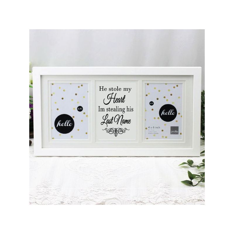 Engagement White Gallery Collage Frame Typography Print