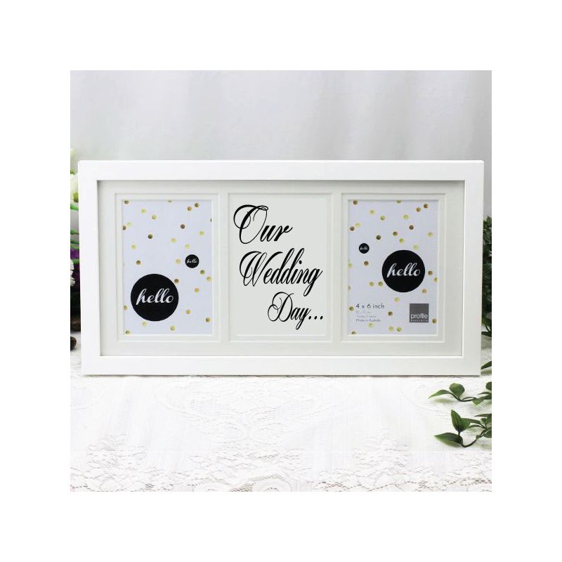 Our Wedding White Gallery Collage Frame Typography Print