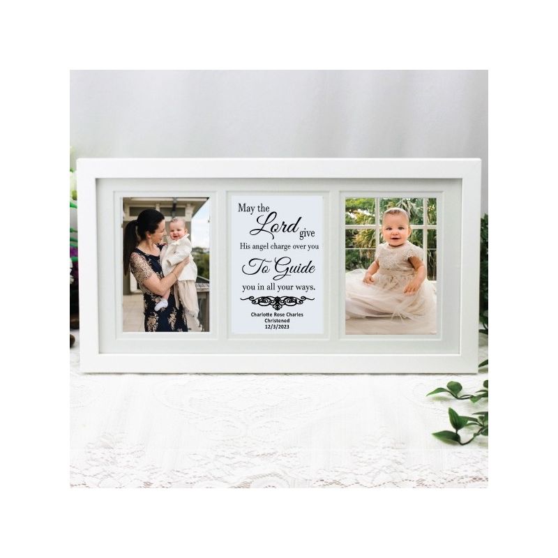 Christening  White Gallery Collage Frame Typography Print