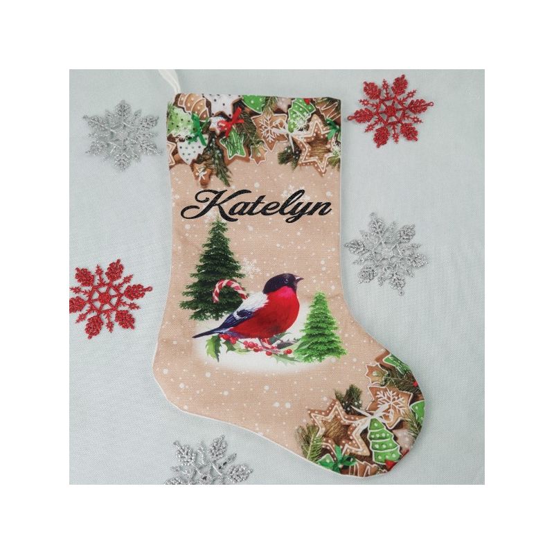Personalised Colorful Christmas Stocking - Cardinal