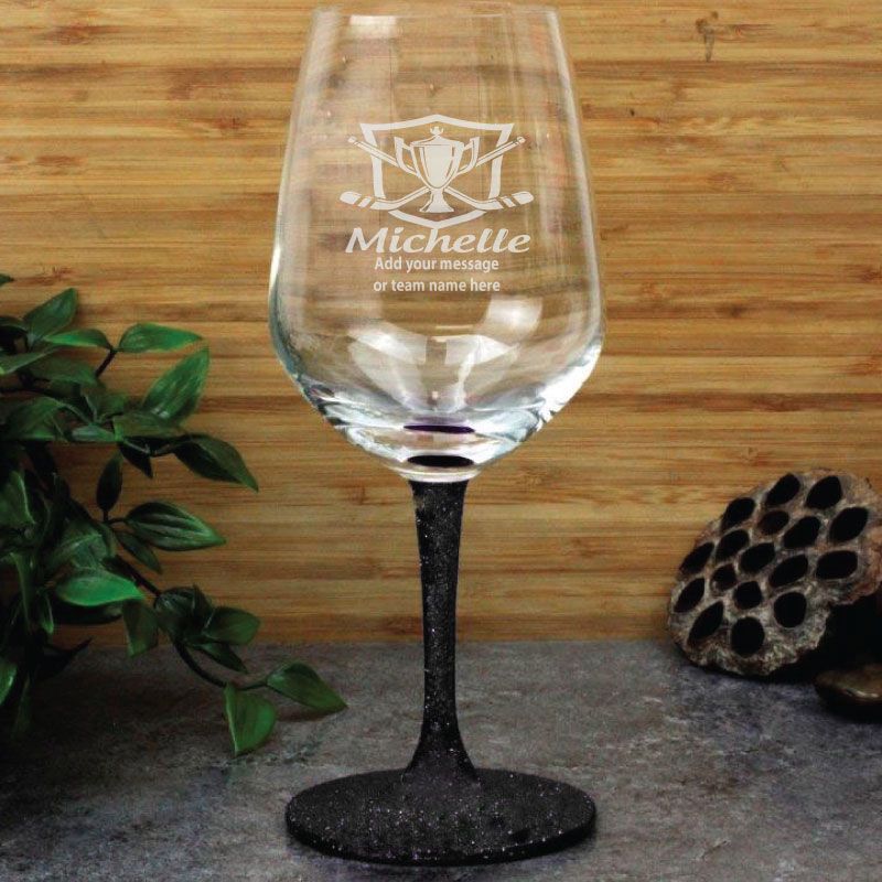 Hockey Coach  Engraved Personalised Wine Glass