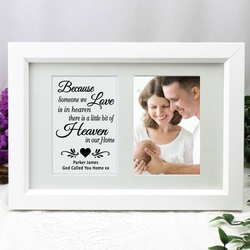 Baby Memorial Photo Frame Typography Print 4x6 White