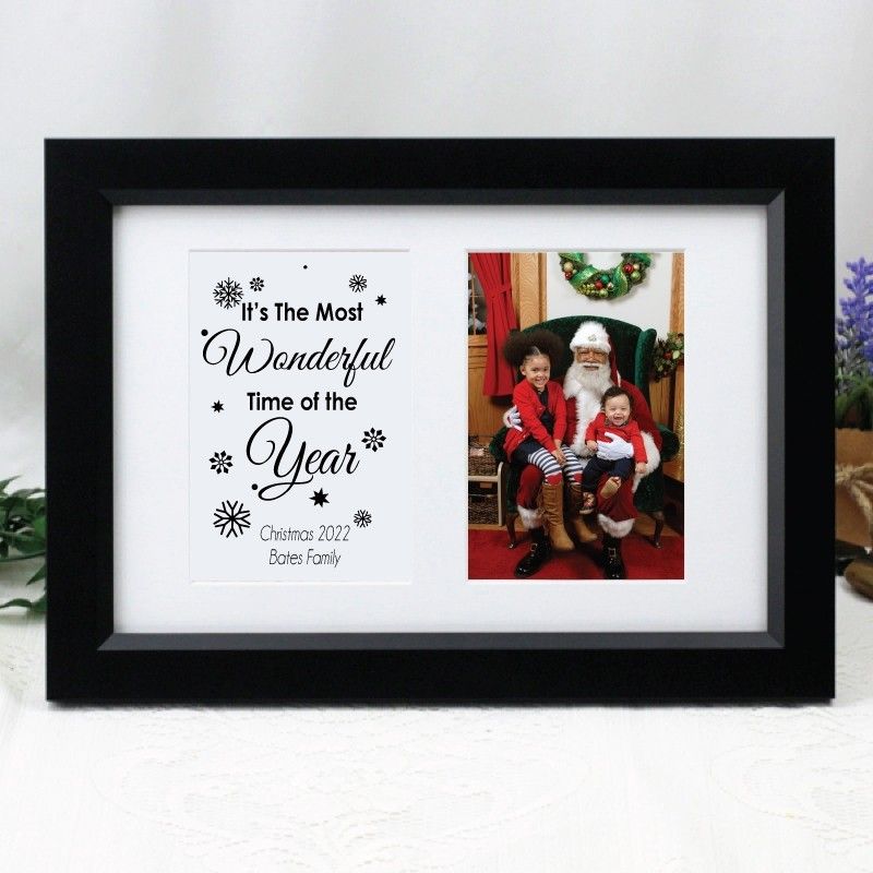 Christmas Photo Frame Typography Print 4x6 Black