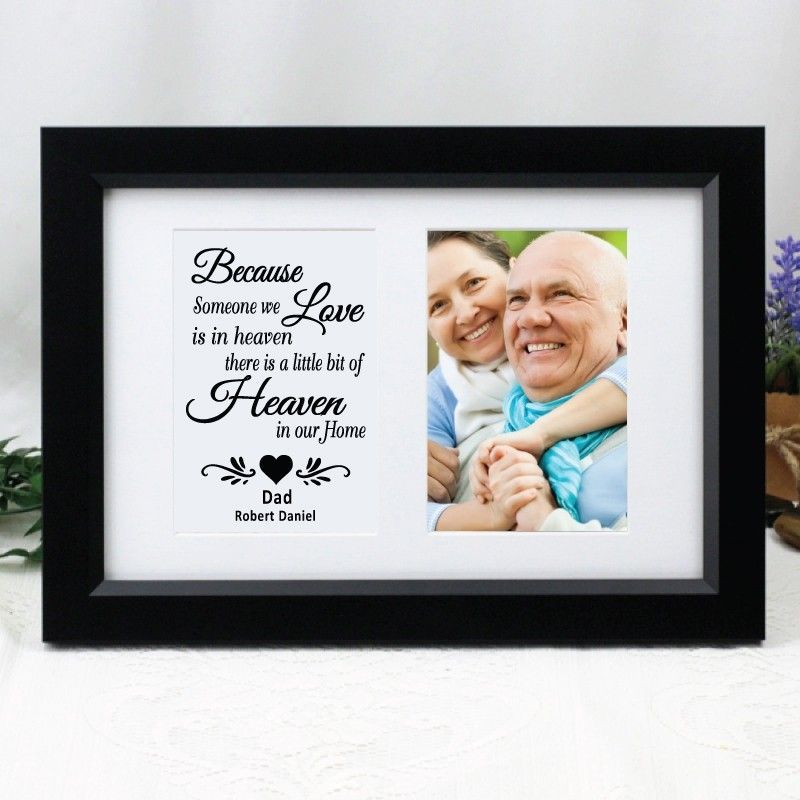 Memorial Photo Frame Typography Print 4x6 Black