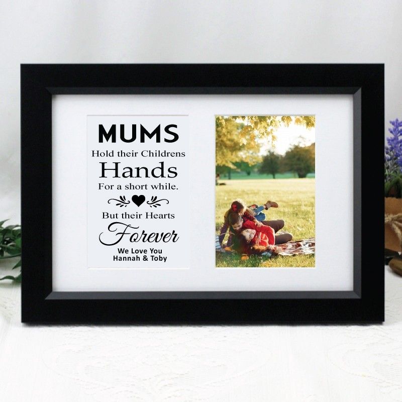Mum Photo Frame Typography Print 4x6 Black