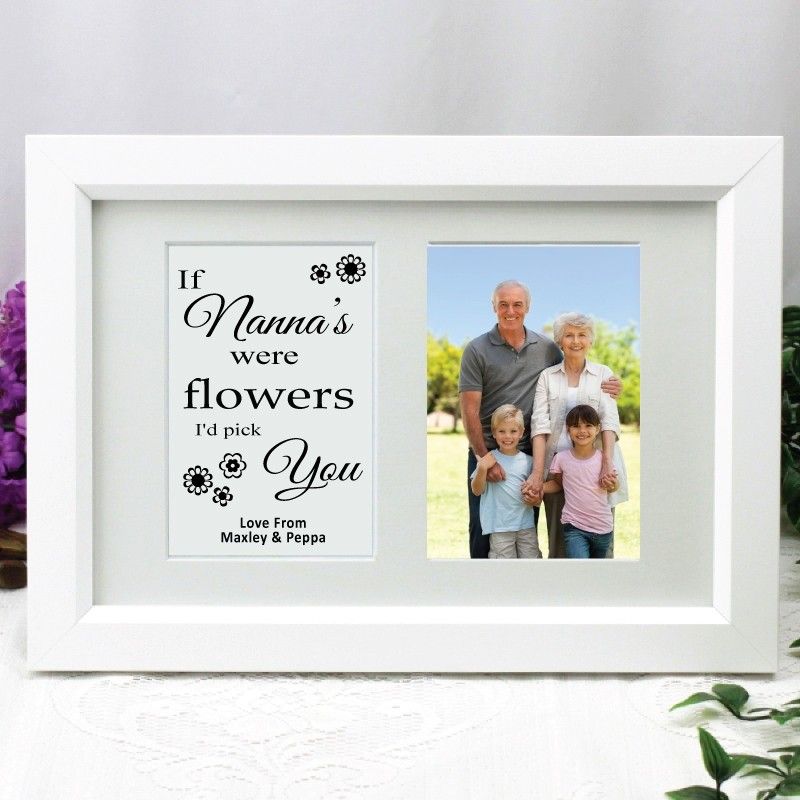 Nana Photo Frame Typography Print 4x6 White